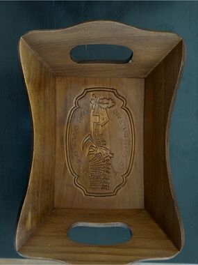 Antique wood bread tray